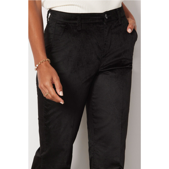 LEVEL 99 NWT Evereve Percy Black Velvet Wide Leg Trouser Pant // 32 - Picture 4 of 16
